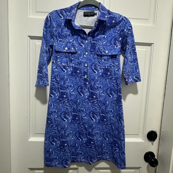 Duffield Lane Blue Swirl Shift Dress EUC - Picture 5 of 5